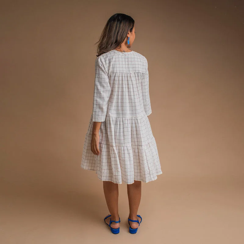 Kala Cotton Dress For Women | Embroidered | Off-white