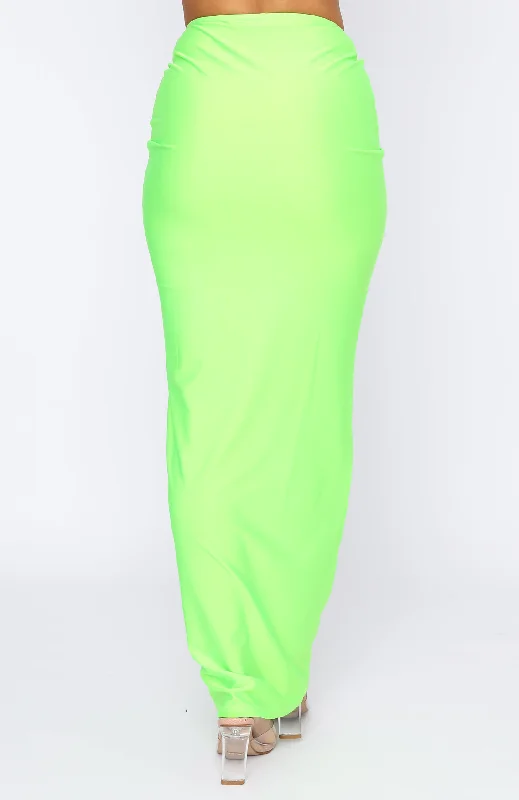 Surreal Summer Maxi Skirt Lime