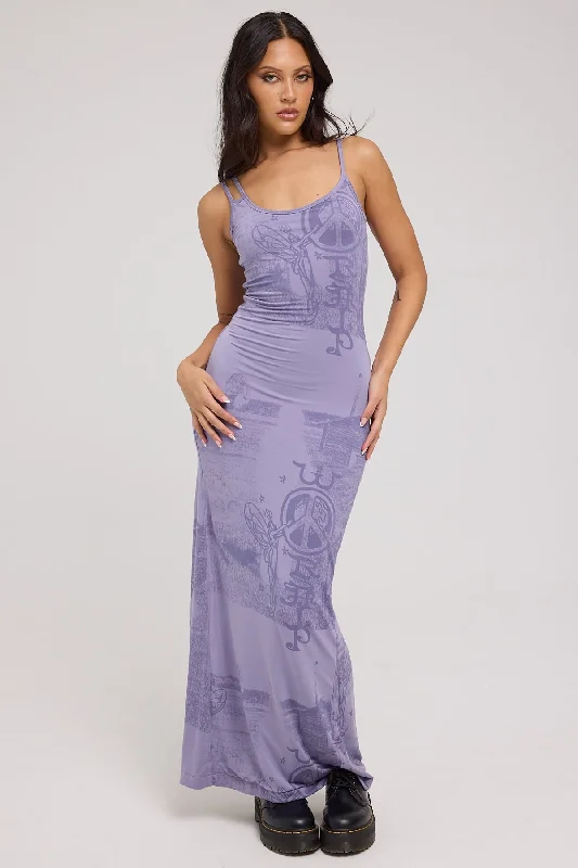 Worship Dust Strappy Maxi Dress Heron