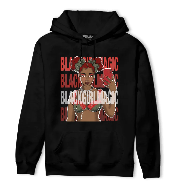 NastyJamz Dunk Low Mystic Red Hoodie Match Black Magic Girl Selfie