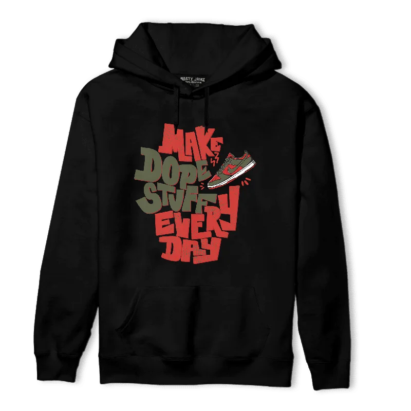 NastyJamz Dunk Low Mystic Red Hoodie Match Dope Sneaker