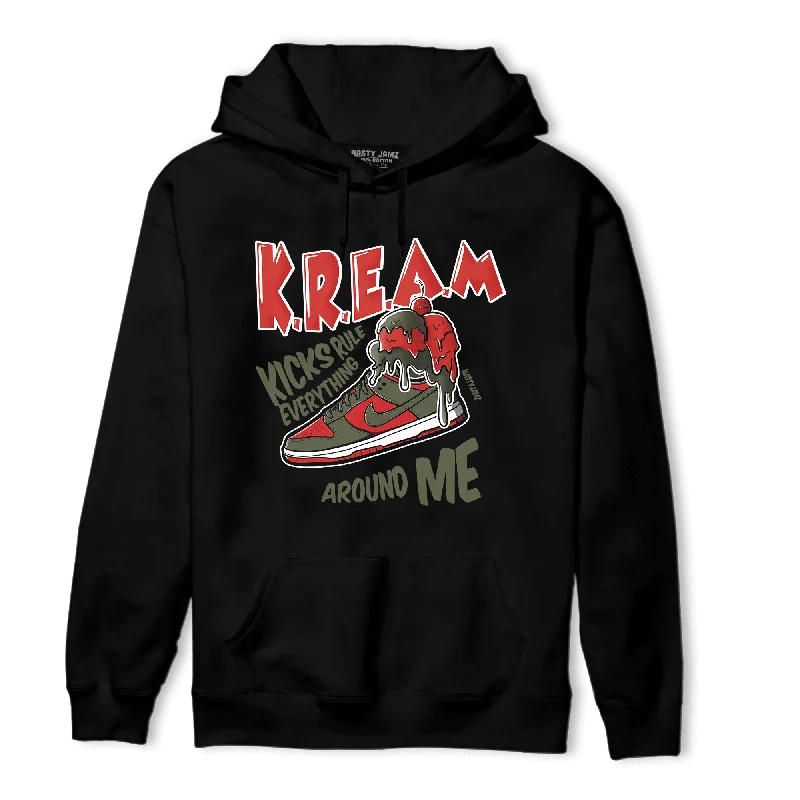 NastyJamz Dunk Low Mystic Red Hoodie Match Kream Sneaker