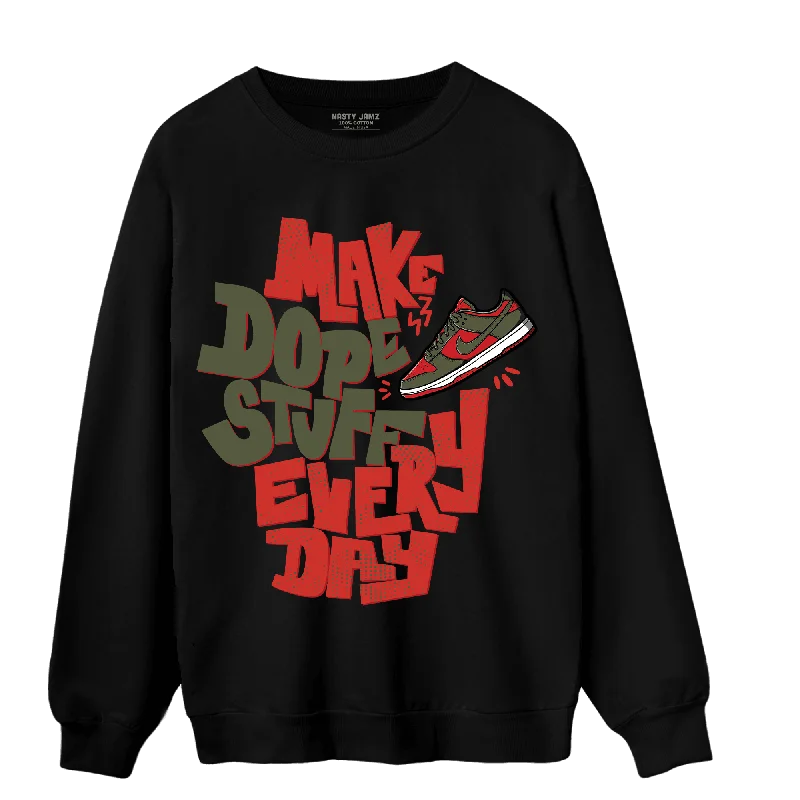 NastyJamz Dunk Low Mystic Red Sweatshirt Match Dope Sneaker