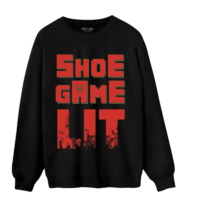 NastyJamz Dunk Low Mystic Red Sweatshirt Match Shoe Game Lit