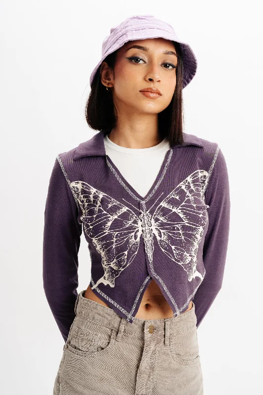 Purple Full Sleeves Top