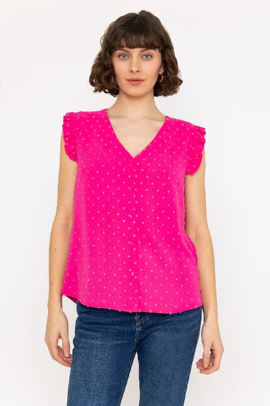 Dobby Sleeveless Top in Pink