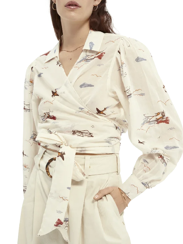 Printed Organic Cotton Wrap Over Top