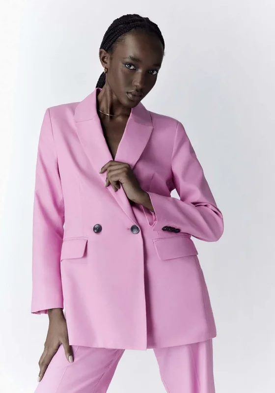 Double Breasted Blazer - Pink