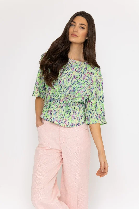 Storm Blouse in Green Print