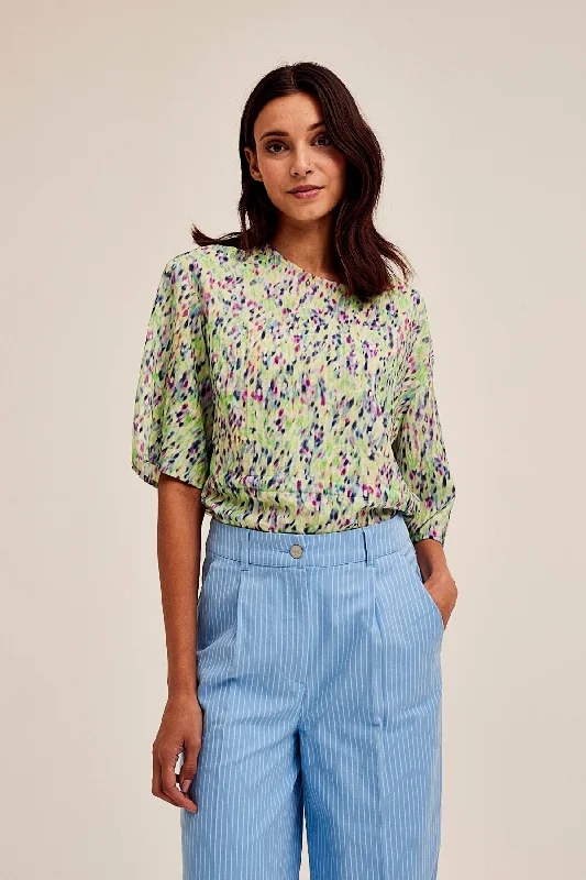 Storm Blouse in Green Print