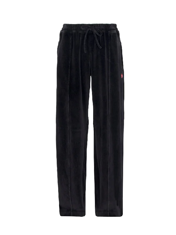 Apple Logo Track Pant in Velour (Black)