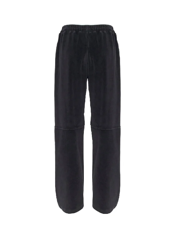 Apple Logo Track Pant in Velour (Black)