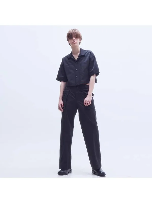 Women's Wide Cargo HBT Pants Black