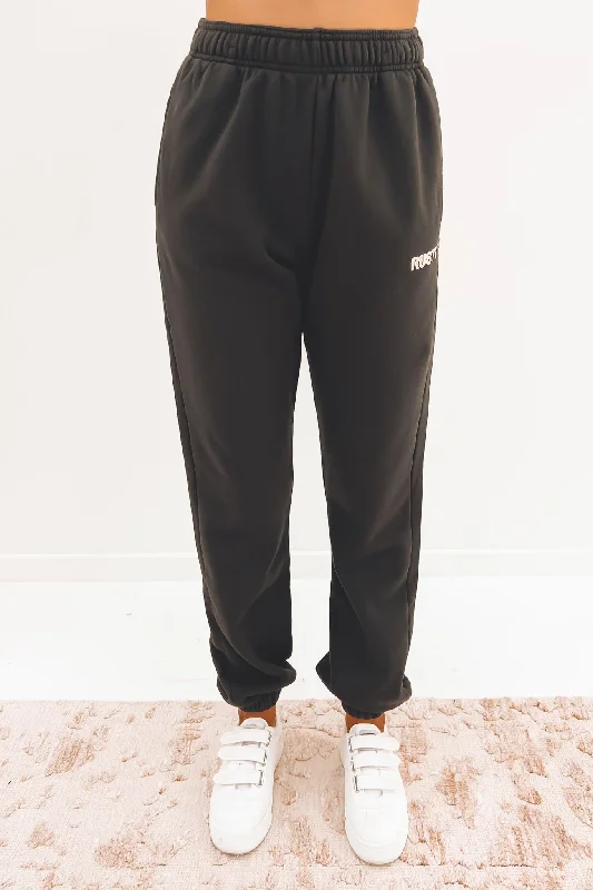 Rusty Movement Elastic Cuff Trackpant Charcoal