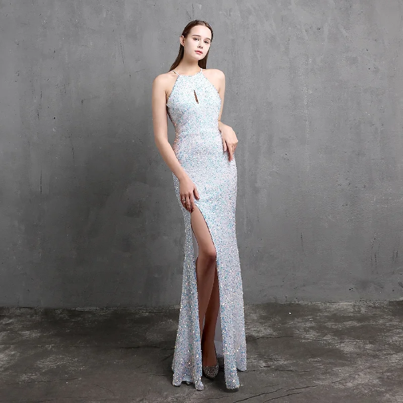 Mermaid - Hem Maxi Dresses for a Glamorous LookFashionSierra - Sexy Mermaid Sequin Evening Dress