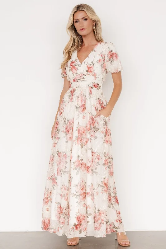 Maxi Dresses for College Graduation PhotoshootsArdley Maxi Dress | Cream + Rose Floral
