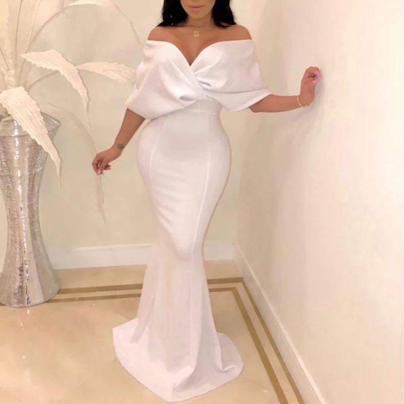 Royal Purple Maxi Dresses for a Regal AppearanceFashionSierra - Cross over neck fishtail party dress