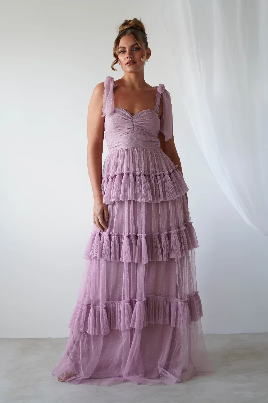 Maxi Dresses for Romantic Date NightsDarling Ruffle Tulle Maxi Dress | Mauve