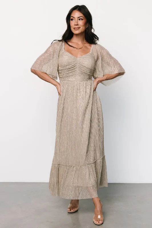 Floral - Patterned Maxi Dresses for a Sweet LookElea Shimmer Dress | Champagne