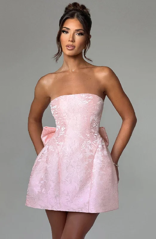 "Striped dresses for women with a classic touch"Elenora Mini Dress - Blush