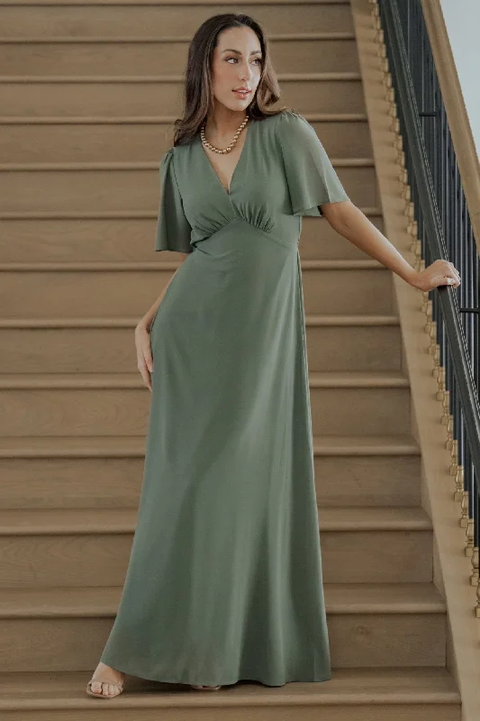 Preppy - Style Pleated Maxi Dresses for School EventsEsti Maxi Dress | Dark Sage