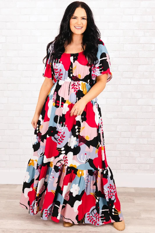 Maxi Dresses Suitable for Beachside WeddingsFeeling Florals Dress, Black