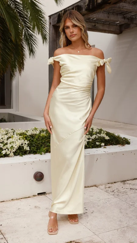 Maxi Dresses Paired with Cropped Tops for a Sexy and Trendy StyleFrida Maxi Dress - Yellow