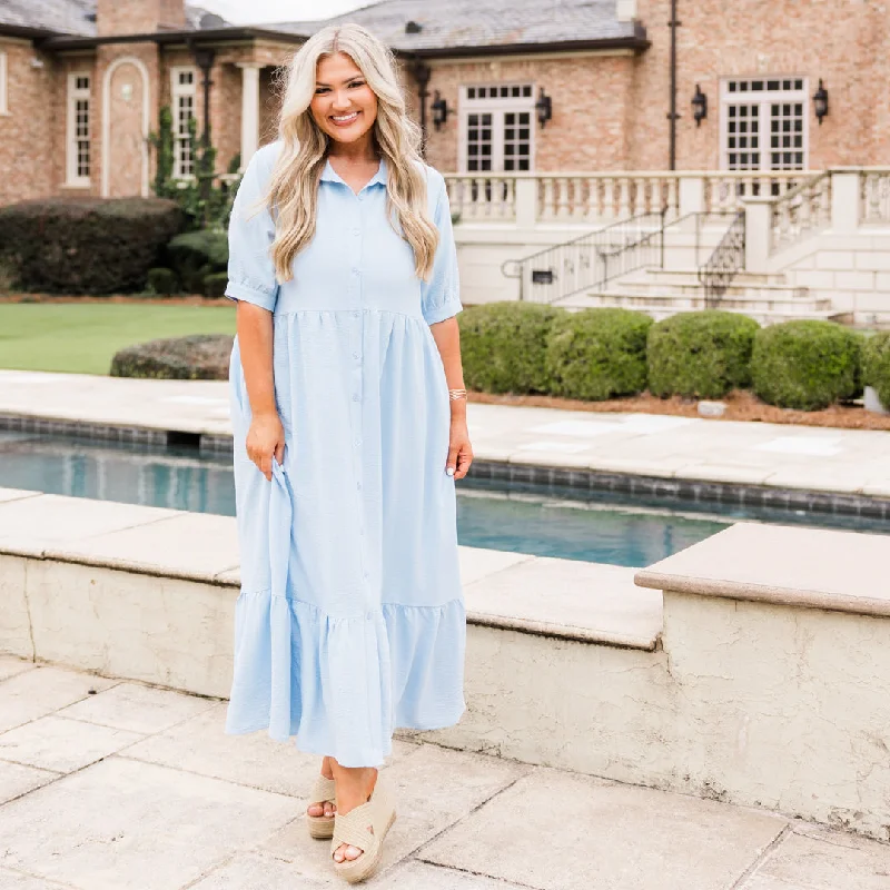 Delicate Pink Maxi Dresses for a Gentle LookIn Your Happy Place Dress, Blue