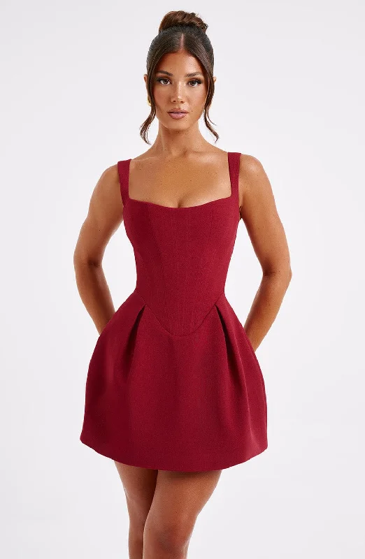"Affordable plus size women's summer dresses"Janiyah Mini Dress - Wine