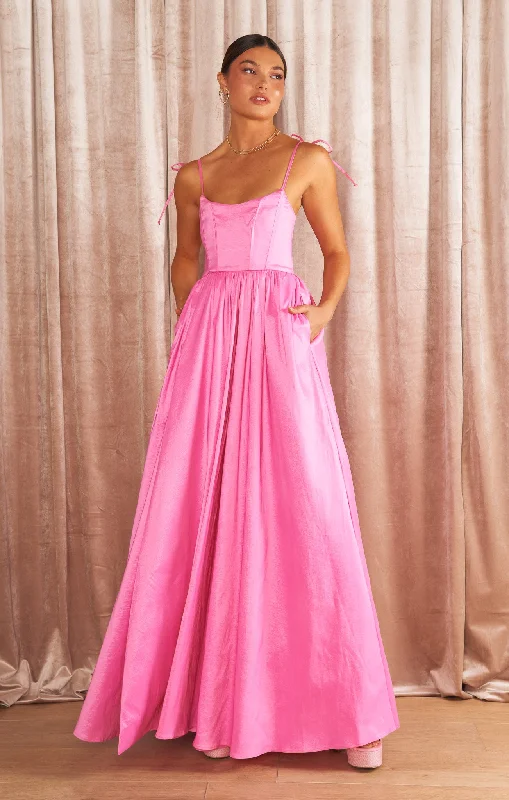 Fiery Red Maxi Dresses for a Dramatic LookJuliet Maxi Dress ~ Pink Taffeta