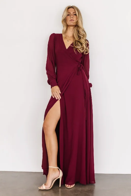 Sporty - Inspired Maxi Dresses for Active LifestylesKelsey Wrap Dress | Wine