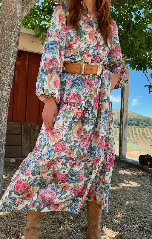 Vintage - Inspired Maxi Dresses with Puffed SleevesLoretta Maxi Dress ~ Dusty Meadows