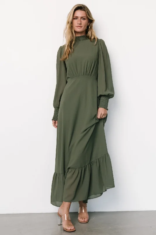 Earthy Brown Maxi Dresses for a Natural LookLuciana Maxi Dress | Dark Sage