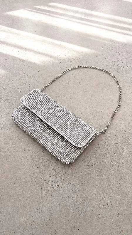"Chiffon dresses for women with a flowy and light feel"Malia Foldover Diamante Clutch - Silver "Chiffon dresses for women with a flowy and light feel"Malia Foldover Diamante Clutch - Silver