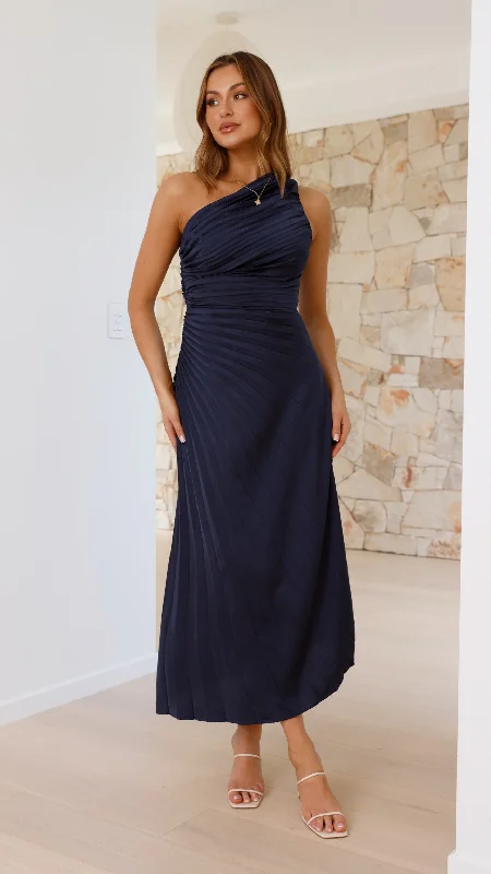 Maxi Dresses with Metallic Thread Embroidery for a Shiny and Luxurious LookMarissa Maxi Dress - Navy