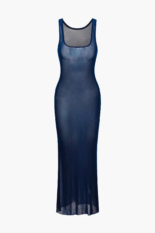 Sturdy Canvas Maxi Dresses for Outdoor AdventuresMesh Square Neck Sleeveless Maxi Dress Sturdy Canvas Maxi Dresses for Outdoor AdventuresMesh Square Neck Sleeveless Maxi Dress