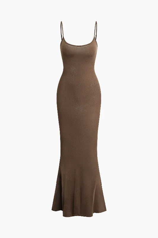Maxi Dresses for High School Graduation CeremoniesAdjustable Strap Mermaid Maxi Slip Dress
