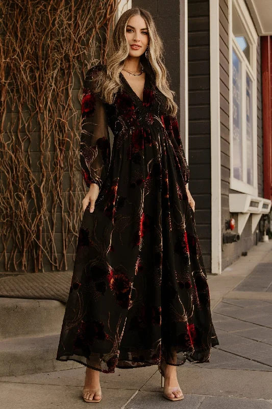 Maxi Dresses with a Fake Two - Piece Design for UniquenessMikla Maxi Dress | Black Multi