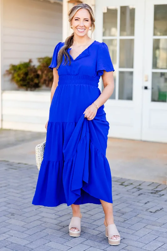 Maxi Dresses Paired with Crop Tops for a Trendy LookNo Matter The Odds Dress, Royal Blue