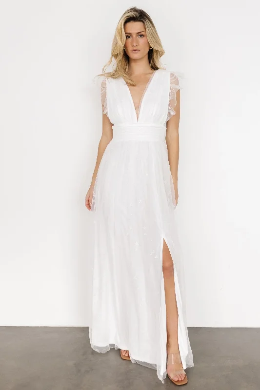 Maxi Dresses for Mother's Day CelebrationsNova Shimmer Maxi Dress | White