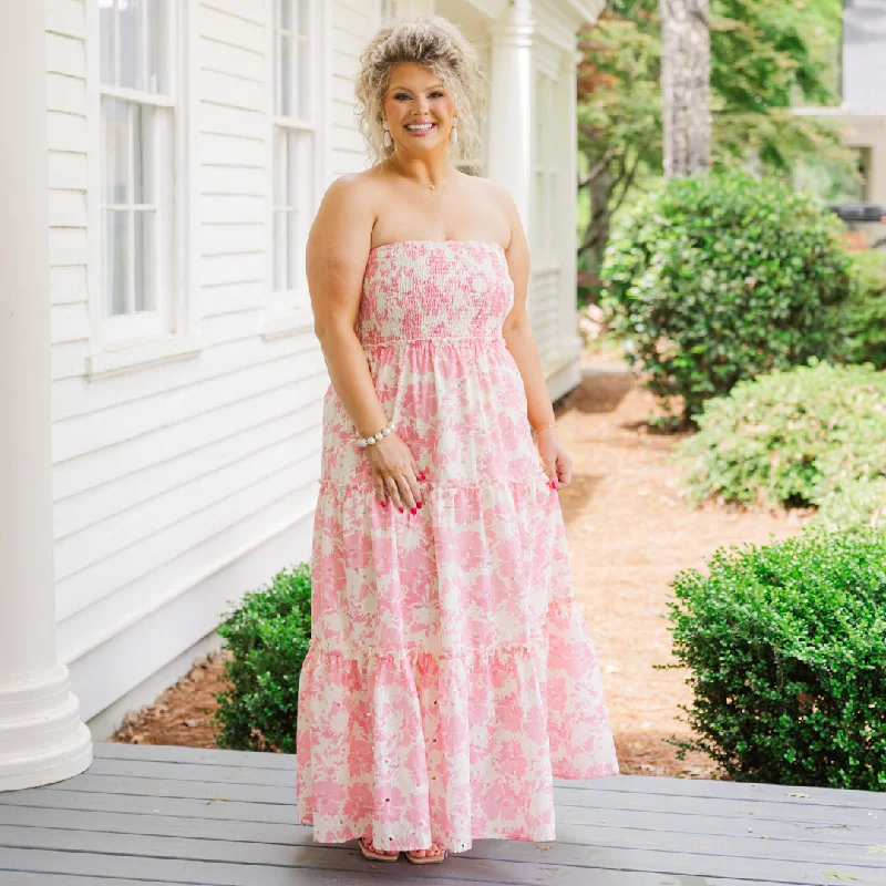 Short - Sleeved Maxi Dresses for Summer EveningsQuite Perfect Dress, Pink