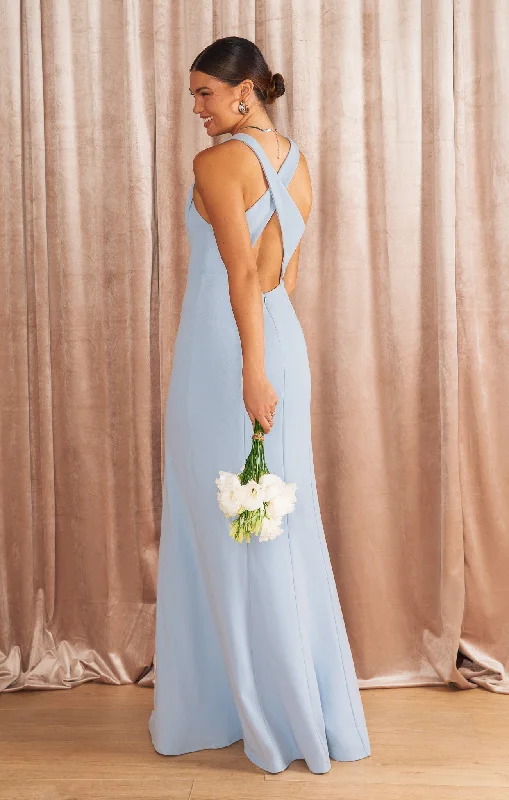 Maxi Dresses for College Graduation PhotoshootsRachel Maxi Dress ~ Steel Blue Stretch