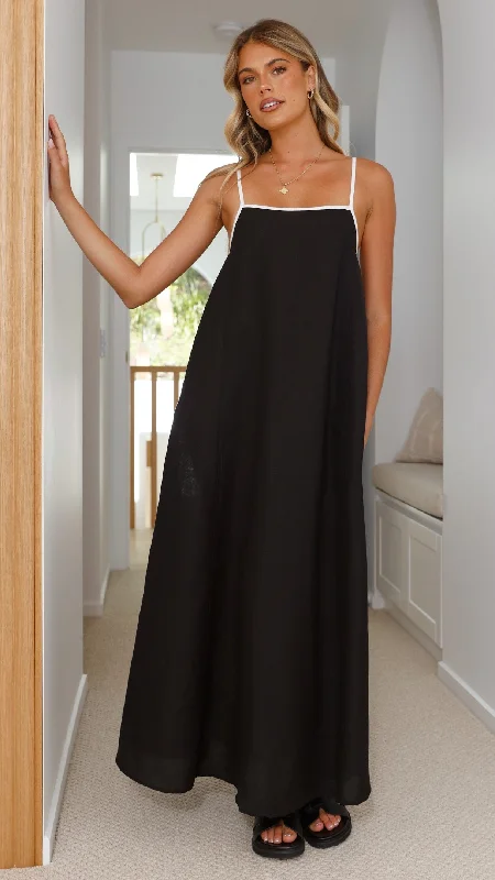 Maxi Dresses with Geometric Patterns for a Modern TwistSail Away Contrast Dress - Black / White