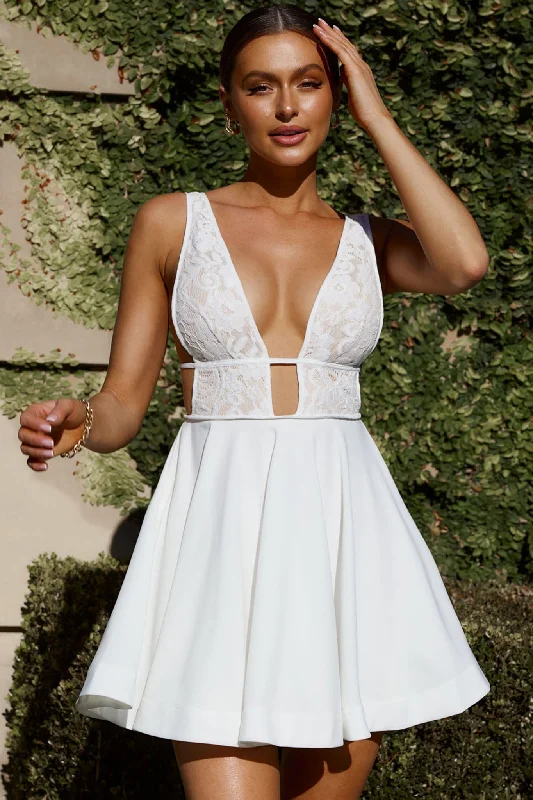 "Exclusive Discount: 30% Off All Women's Dresses for a Limited Period"Shailene Lace Bodice A-Line Dress White "Exclusive Discount: 30% Off All Women's Dresses for a Limited Period"Shailene Lace Bodice A-Line Dress White