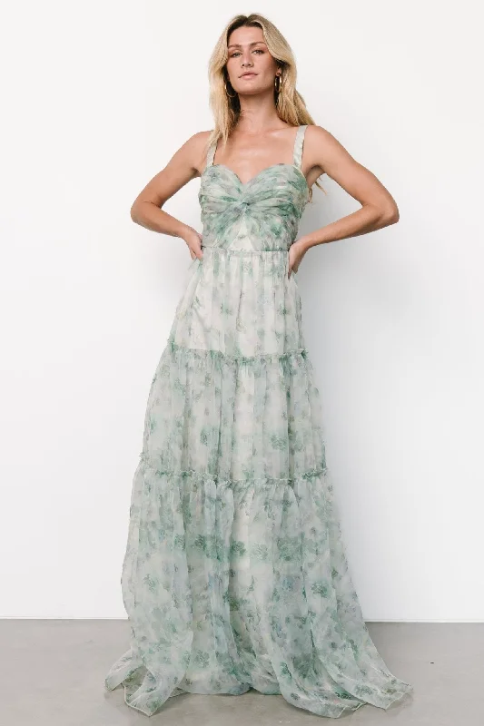 European and American - Style Simple and Elegant Maxi DressesSinclair Sweetheart Gown | Green Floral
