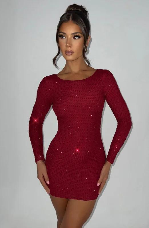 "Beach wedding dresses for women for a laid - back ceremony"Tennesse Mini Dress - Red "Beach wedding dresses for women for a laid - back ceremony"Tennesse Mini Dress - Red