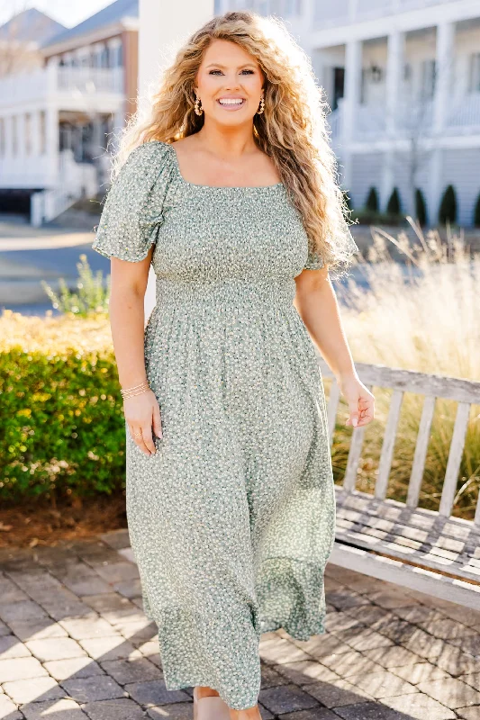 Maxi Dresses for Romantic Date NightsTime Is Of The Essence Dress, Basil