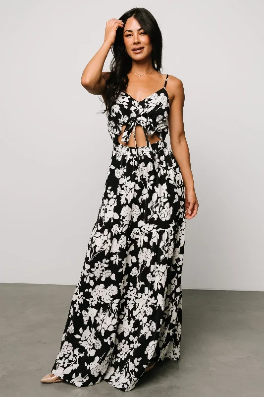 Maxi Dresses with Cross - Over Necklines for a Stylish LookValetta Cut Out Maxi Dress | Black + Off White