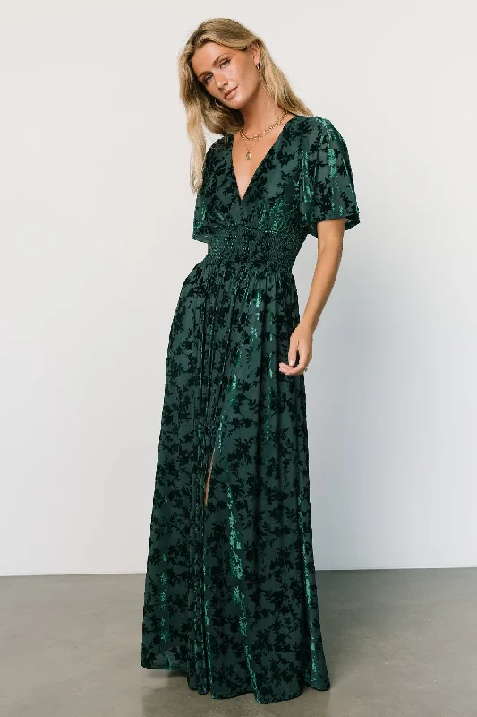 Fiery Red Maxi Dresses for a Dramatic LookVeronica Velvet Maxi Dress | Green
