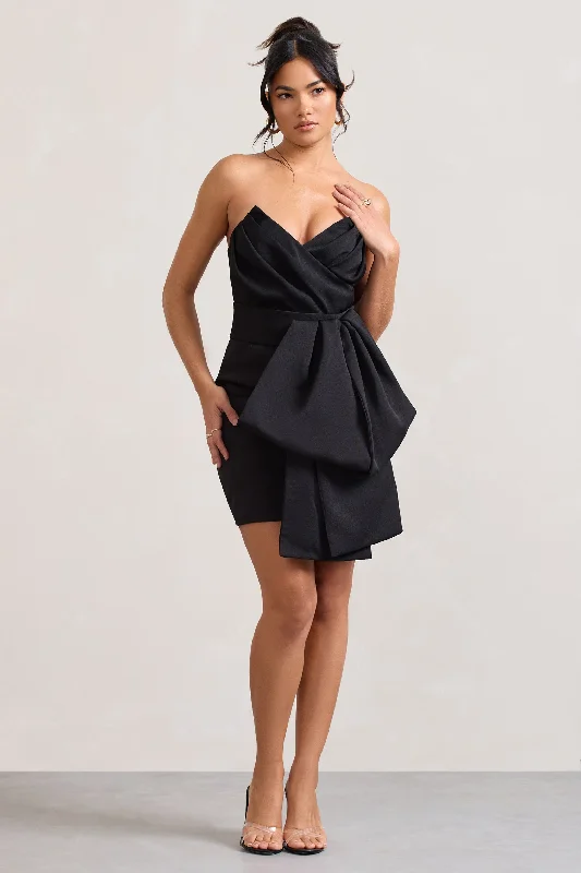 "Mother of the groom dresses for women in sophisticated designs"Winner | Black Bandeau Mini Dress With OversizedBow
